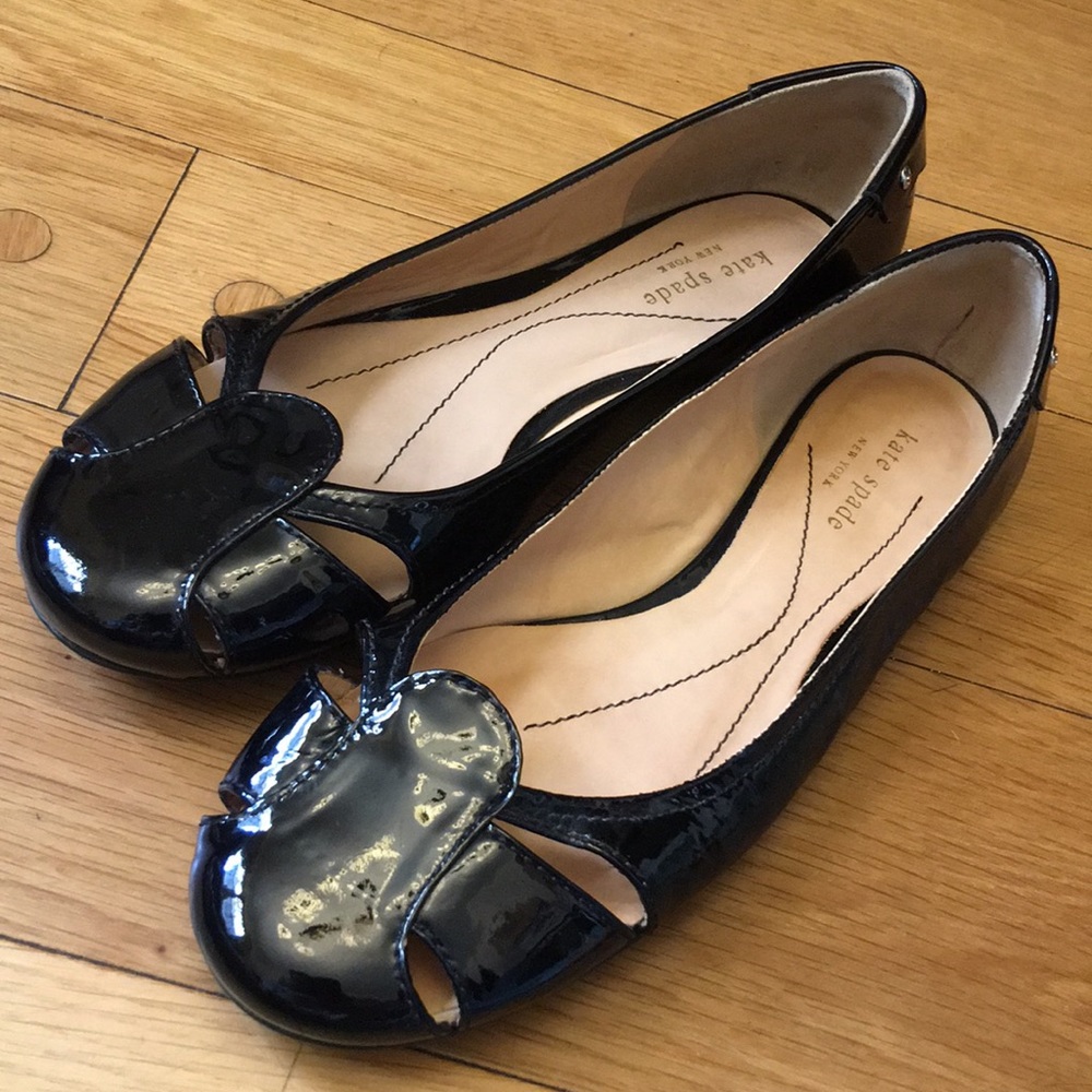 Kate Spade Black Patent Leather Flats